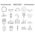 Collection of food icons. Vector illustration decorative design