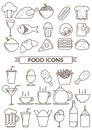 Collection of food icons. Vector illustration decorative design