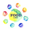 Collection of food logo Royalty Free Stock Photo