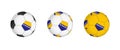 Collection football ball with the Bosnia and Herzegovina flag. Soccer equipment mockup with flag in three distinct configurations Royalty Free Stock Photo