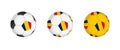 Collection football ball with the Chad flag. Soccer equipment mockup with flag in three distinct configurations