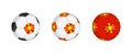 Collection football ball with the North Macedonia flag. Soccer equipment mockup with flag in three distinct configurations