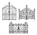 Collection of forged gates and decorative lattice