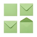 Collection of four green envelopes Royalty Free Stock Photo