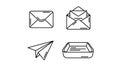 Email and Messaging Line Icons Set Royalty Free Stock Photo