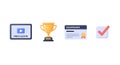 E-learning and Achievement 3D Icon Set for Online Education Royalty Free Stock Photo