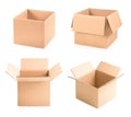 four open cardboard boxes Royalty Free Stock Photo