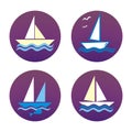 Collection of four sailboats, eps.