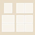 Set Of Four Stamps Single And Double Beige