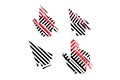 Four abstract cursor icons with black and red stripes on a white background Royalty Free Stock Photo