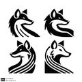 Fox Head Logos - Vector Illustration Set Royalty Free Stock Photo