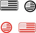 USA Flag Icons Set: Rectangular and Circular Designs Royalty Free Stock Photo