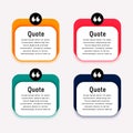 collection of four testimonials quotation mark template design