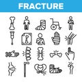 Collection Fracture Elements Vector Sign Icons Set Royalty Free Stock Photo
