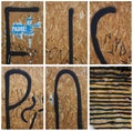 Collection of fragments of wall-street graffiti. Royalty Free Stock Photo