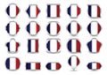 collection of france frag buttons. Vector illustration decorative design Royalty Free Stock Photo