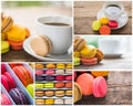 Collection of French colorful macarons try to check