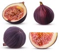 Collection fresh figs fruit, whole, slice, cut in half