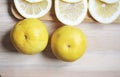 Collection of fresh grapefruit slices on background. Rotation citrus fruit. Top view.