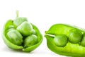 Collection Fresh green pea pod and peas Royalty Free Stock Photo