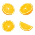 collection Fresh orange fruit isolated white background Royalty Free Stock Photo