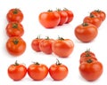 Collection of fresh tomato on white background Royalty Free Stock Photo