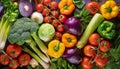 Collection of fresh vegetables on white background. Royalty Free Stock Photo