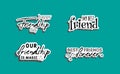 Collection of friends and friendship letterings handwritten with elegant calligraphic fonts.