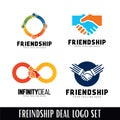 Collection of friendship handshake business logo design template