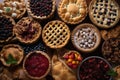 collection of fruit pies, tarts, and turnovers from various bakers Royalty Free Stock Photo