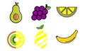 Collection fruits fresh healthy logo