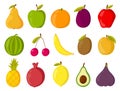 Collection of fruits. Hand draw healthy natural products. Vector illustration isolated on white background. Royalty Free Stock Photo