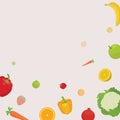 collection of fruits and vegetable.. Vector illustration decorative design