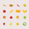 collection of fruits and vegetable. Vector illustration decorative design