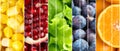Collection fruits and vegetables background