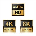 Collection of Full HD 4k 8K and Ultra Hd icons