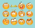 Collection of funny smiley icons set