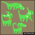 set of vector illustrations of dog silhouettes Royalty Free Stock Photo