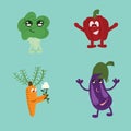 Set of fun healthy vegetables