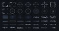 Collection of futuristic head up display elements and technological interface icons Royalty Free Stock Photo