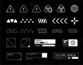Futuristic UI Elements and Icons on Black Background Royalty Free Stock Photo