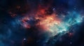 Misty Blue And Red Nebula In Deep Space Royalty Free Stock Photo