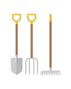 Collection gardening equipment for landscaping planting cultivating work isometric icon vector