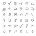 Collection of gardening vector line icons