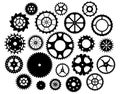 Collection of gears . Isolated design elements.