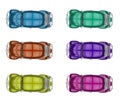 Collection of generic colorful old cars