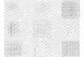 A collection of geometric dot patterns and halftone effects on a transparent background Royalty Free Stock Photo