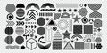 Set of geometric abstract icons of various shapes. Abstract outline. Design elements. Vector illustration Royalty Free Stock Photo