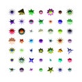 Collection of Geometric Starburst Shapes in Various Colors and Designs abstract 6 Royalty Free Stock Photo