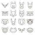 Collection of geometrical animal heads. Vector illustration decorative design Royalty Free Stock Photo